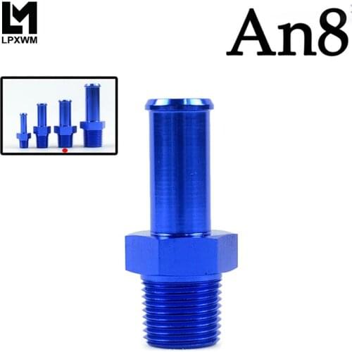 LPXWM- UNIVERSAL ALUMINUM STRAIGHT 1/2\" HOSE NIPPLE TO MALE 3/8\" NPT FITTING BLUE SL840-08-011