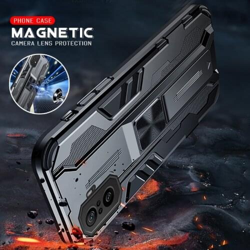 Magnetic Holder Armor Case For Xiaomi Poco F3 F 3 Back Cover On PocoPhoneF3 Poko F 3 Phone Covers Shockproof Back Coque Fundas
