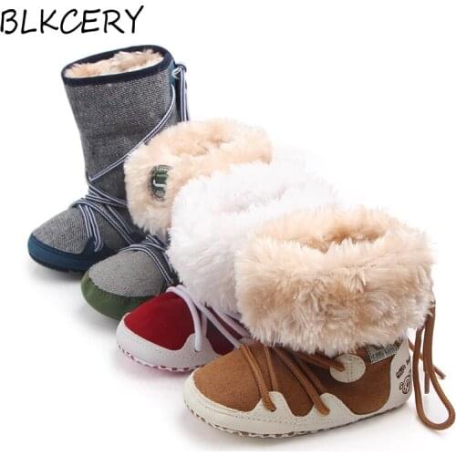 Fashion Newborn Snow Boots Baby Boy Booties for Girl Winter Lovely Fleece Warm Infant Footwear Soft Sole Anti-skid Toddler Shoes