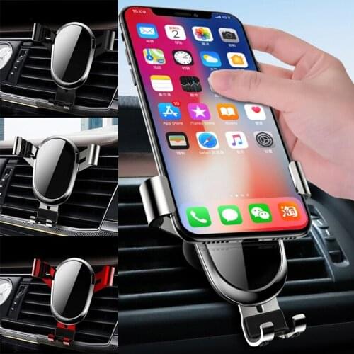 Mayitr New Car Air Vent Clip Mounting Gravity Mobile Phone Holder Stand Metal Bracket Gravity Auto Clip In Car Stand Holder