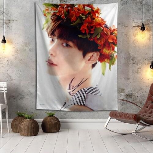 Custom High Quality Lee Jong Suk Hanging Tapestry Home Party Decoration Tapestries Photo Background Cloth Table Cloth Wall Tapes