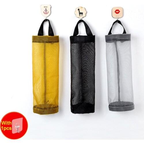 Kitchen Hanging Garbage Storage Bag Wall Holder Organizer Bag Household Cleaning Trash Waste Plastic Bag for Kitchen Accessories