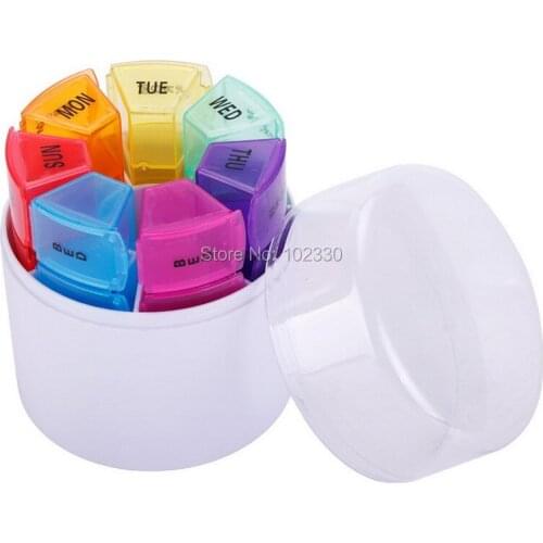 100pcs Portable Pill Box Weekly 7 Day Medicine Box Holder 28 Slot Vitamin Medicine Health Care Pill Cases S0020