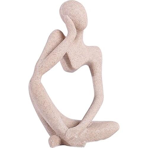 Thinker Collectibles Art Statues Character Figurine Nordic Abasract Craft Decor Personality Man Bookshelf Sandstone Abstract