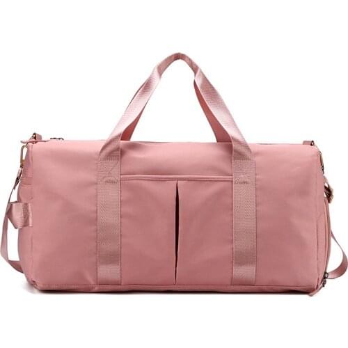 Outdoor Waterproof Nylon Sports Gym Bags Men Women Training Fitness Travel Handbag Yoga Mat Sport Bag with shoes Compartment