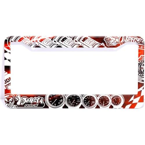 Universal JDM Bome Graffiti Aluminum License Plate Frame Tag Cover Holder USA/CA Standard 2pcs