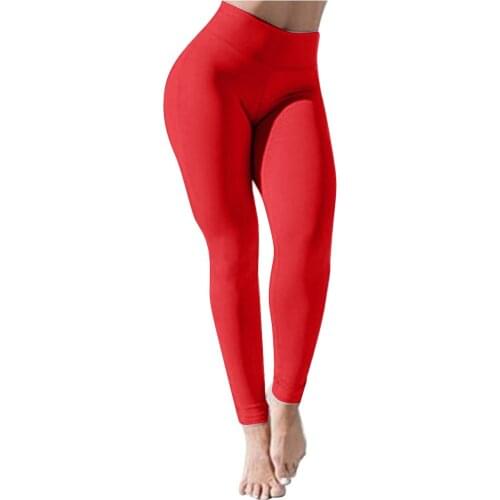Women Polyester Soft High Waist Stretch Pleated Elastic Waist Yoga Pants Casual Fitness Skinny Leggings Trouser ull Length
