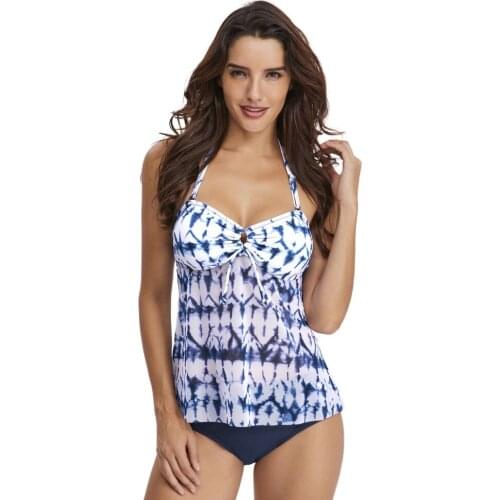 2019 Halterneck Design Chest Bow Swimsuits With Triangular Women Swimwear Beachwear Bathing Suit Rose Red Print Navy Blue Solid