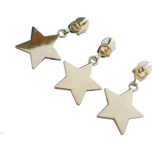 3pcs Five-pointed star Zipper Pull Pulls Slider Replacement Open End Zipper Head Bag Zip Repair Replacement DIY Sewing Accessori