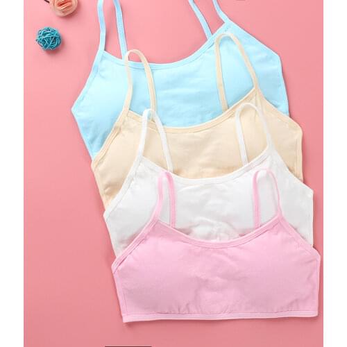 4Pcs/lot Girls Training Bra for 8-16 Years Teenage Girl Breathable Teenager Brassiere Cotton Girls Bra Soft Teen Bra Lingerie