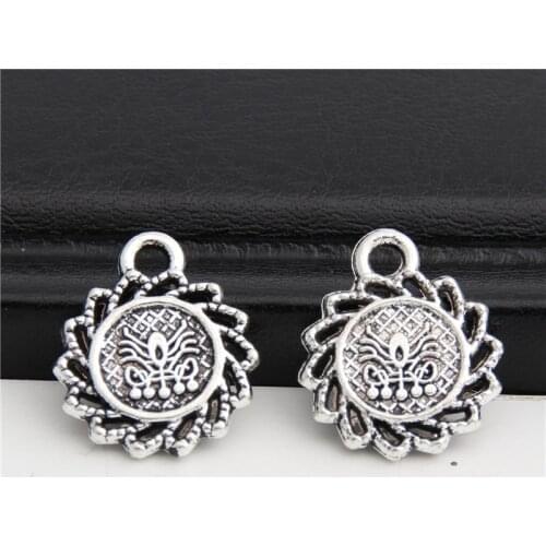 50pcs Silver Color Constellation Charms Circle Shaped Charm Pendant For DIY Making Jewelry Different A2832