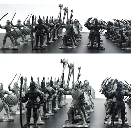 60pcs/set Medieval Military War Simulation Warriors Ancient Soldier static Military figures Model for Children Gifts
