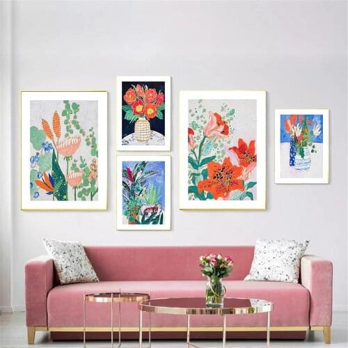 Abstract Leaf Flower Wall Art Poster And Print Palnt Canvas Painting Modern Wall Picture For Living Room Bedroom Home Decoration