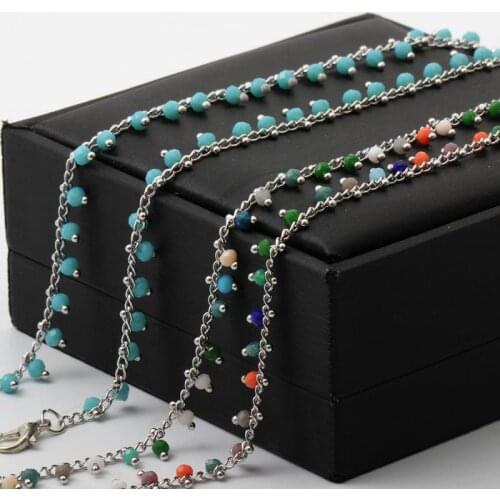 Sunglasses Masking Chains For Women Acrylic Pearl Crystal Eyeglasses Chains 2021 New Fashion Jewelry Wholesale Handmade Beaded