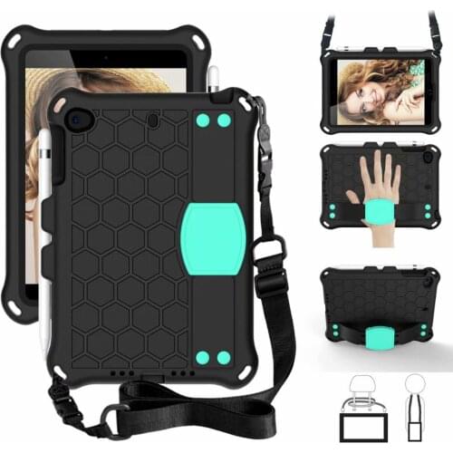 For Ipad Mini 12345 7.9 Inch Case Funda Kids Portable ShockProof Safe EVA full body Tablet Cover Stand Shell Coque+Pen+Straps