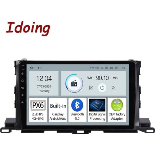 Idoing 10.2"PX6 Android Car Radio Player For Toyota Highlander 3 XU50 2013-2018 GPS Navigation Carplay Head Unit Plug And Play