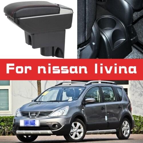 Leather Car Armrest For Nissan livina Centre Console Storage Box