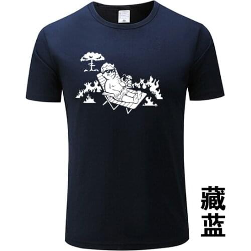 2020 Fallout Vault Boy Men TShirt Video Game Fallout Vault Tec Intitute T-Shirt Fallout 4 Bethesda New Women Game T Shirt XS-3XL