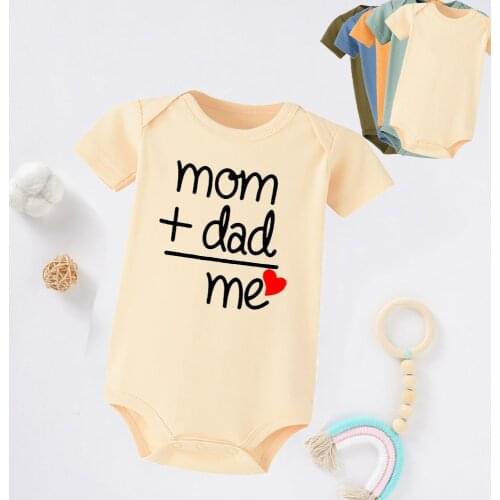 Dad +Mom Outfit Baby Bodysuit Newborn Toddler Baby Boy Girl Costume Romper Clothes Pegnant Anouncement Wear Drop Shipping