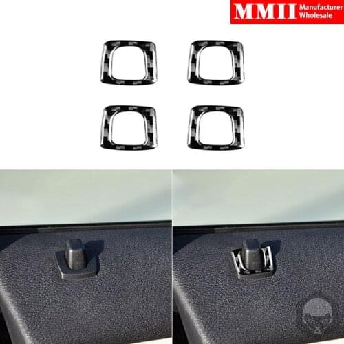 For BMW X3 E83 2004-2010 Door Lock Panel Button Cover Trim Sticker Real Carbon Fiber Car Interior Decoration Accessories Black