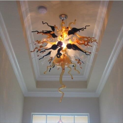 Newest Contemporary Multi Color Big Party Christmas Lights Blown Glass Art Chandeliers Home Lobby Bar Decoration -Girban
