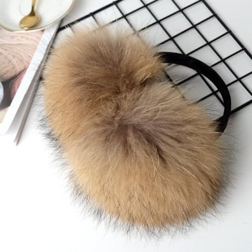 2020 New Ear Muffs Real Raccoon Fur Winter Accessories Ear Warmer Natural Raccoon Fur Earmuffs Women Fashion High Quality