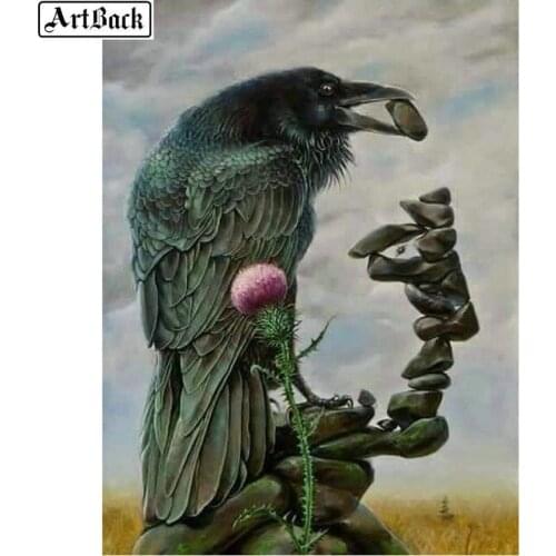 New 5d diamond painting pumping crow elephant portrait full square drill sticker diamond mosaic resin diamond embroidery