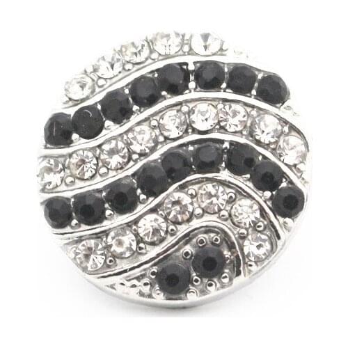 Wholesale 3pcs/lot New Snap Button Jewelry Metal Round Mixs Crystal Snap Charms Fit 18mm/20mm DIY Snap Button Bracelet