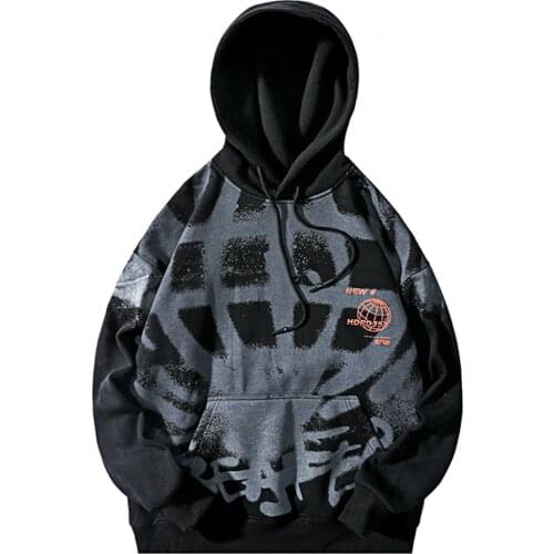 2021 Autumn New Plush Thickening Pullover Printed Hoodies With Nood Student Loose Casual Garment Sweater