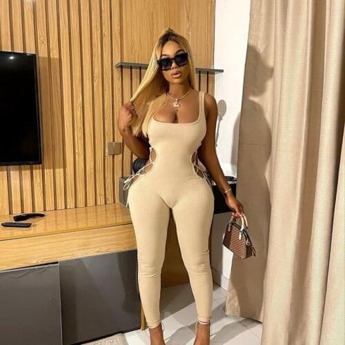 Fall Clothes for Women Sling Backless Jumpsuit Sexy Bodysuit One Piece Outfits Juicy Coutoure Tracksuit Overalls Wholesale Items