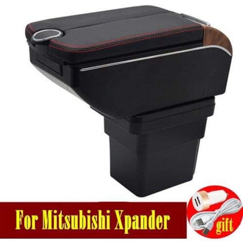 For Mitsubishi Xpander armrest box 2015-2019 Double doors open 7USB Centre Console Storage Box Arm Rest