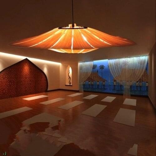 Wooden Veneer Bark Shade Pendant Light Fixture Japanese Korean Nordic Rustic Creative Art Hanging Lamp Luminaria Design