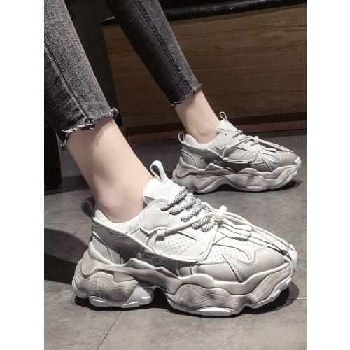 Explosive Thick-Soled Casual Sports Shoes Spring And Autumn New Fashion All-Match Low-Cut Breathable Ladies Single Shoes