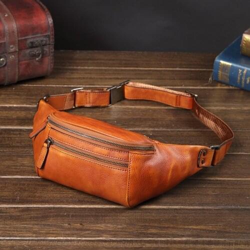 Man heuptas Waist Bag Female Belt Fashion Genuine leater Chest Handbag Unisex Fanny Pack Ladies Waist Pack Belly Bags Purse