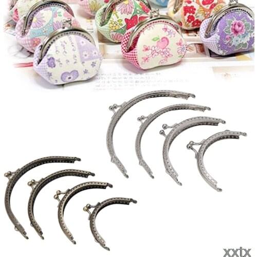 Frame Kiss Clasp Lock Retro Metal Flower Purse Bag DIY Craft Bronze Silver 1PC