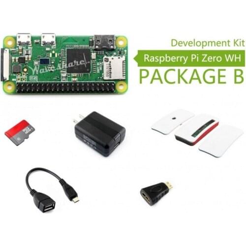 Raspberry Pi Zero WH Package B, with Official Case Micro SD Card, Power Adapter, Official Case, and Basic Components