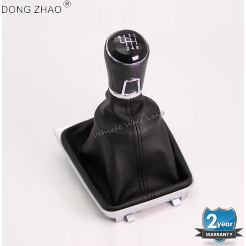 For VW Golf 7 A7 MK7 GTI GTD 2013 2014 2015 2016 2017 2018 Car 6 Speed Car Gear Stick Level Shift Knob PU Leather Cover