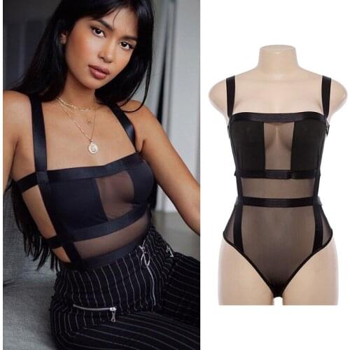 Sexy Mesh Leotard Pole Dance Stage Costume For Women Clubwear Catsuit Gogo Jazz Dancing Performance Wear Dancewear YS2051