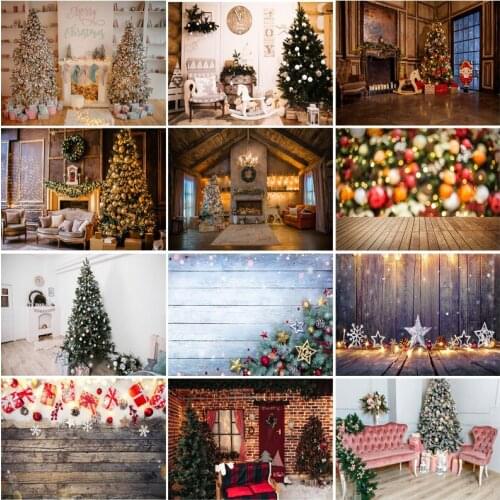 SHENGYONGBAO Christmas day Backgrounds For Photography Winter Snow Gift Baby Newborn Portrait Photo Backdrops 210316SLT-03