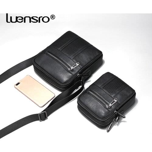 Fashion Man Genuine Leather Messenger Bags Male Cross Body Shoulder Bags High Quality Mens Business Messenger Bags Luxury