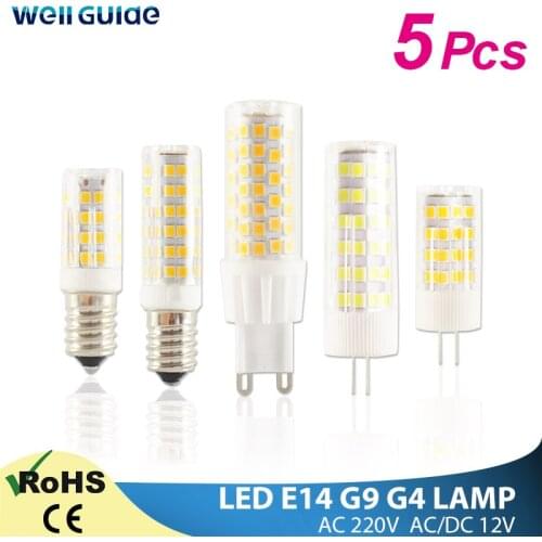 5PCS LED Lamp G9 G4 E14 Led Light LED Bulb 3W 7W 9W 10W 12W 220V AC/DC12V COB SMD 2835 LED Dimmable Ceramic Replace halogen lamp