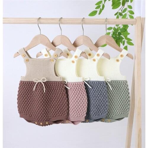 2020 Newborn Baby Boy Rompers Toddler Jumpsuit Girls Candy Color Knitted Baby Clothes Infant Boys Warm Soft Overalls Outfits