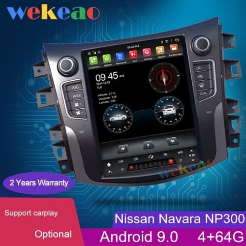Wekeao Vertical Screen Tesla Style 10.4'' 1Din Android 9.0 Car Radio GPS Navigation For Nissan Navara NP300 Car DVD Player 2014