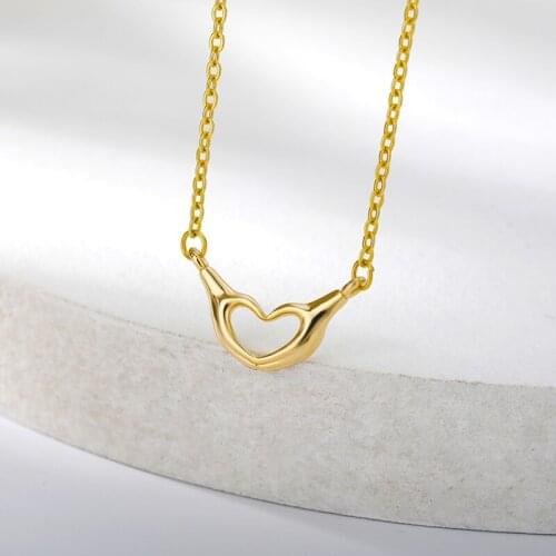 Hand Than heart Pendant Necklaces For Women Stainless Steel Gold Love Than heart Chain Jewelry Valentine Gifts Bijoux Femme