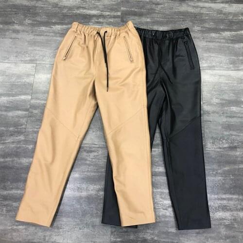 Real Leather harem pants women plus size high waist 2020 new fashion streetwear genuine sheepskin leather trousers women