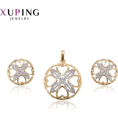 Xuping Fashion Luxury Set Temperament Vintage Style for Girl Women Imitation Jewelry Sets Gift for Thanksgiving Day 64355