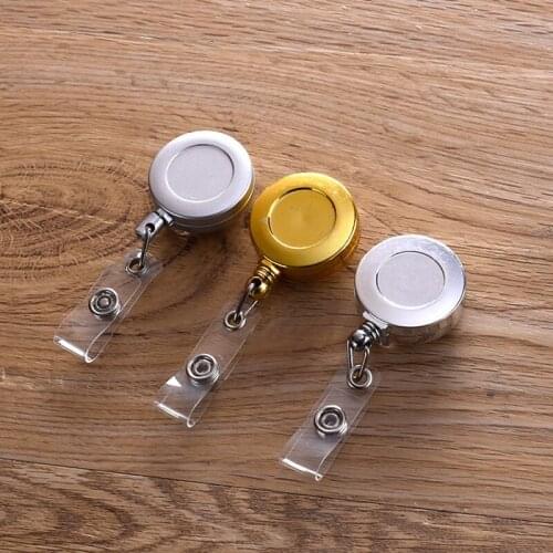 1 Piece High Quality Metal Retractable Nurse Badge Reel Fashion Gold Silver Name Tag ID Badge Holder Clip