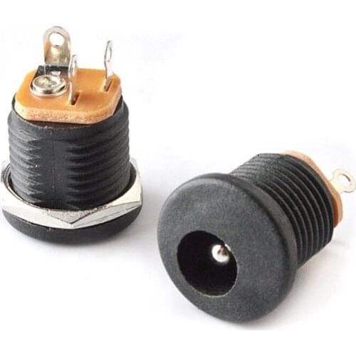 12V 5.5 x 2.1mm 5.5x2.5mm DC022 DC Power Socket Female Jack Screw Nut Panel Mount Connector Terminal Adapter