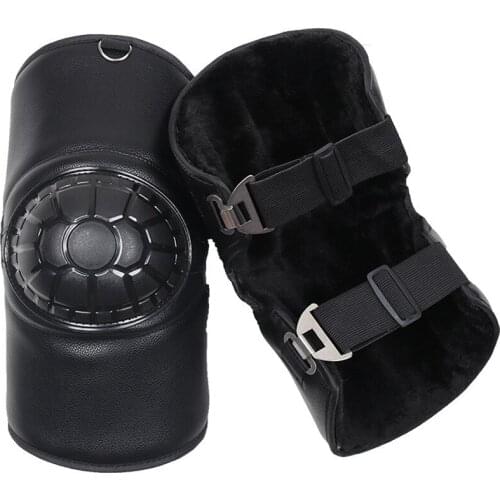 2020 Winter Warm Motorcycle Knee Pads PU Leather+Fluff Lining Electric Car scooter Motocross Racing Riding Leggings Knee guard