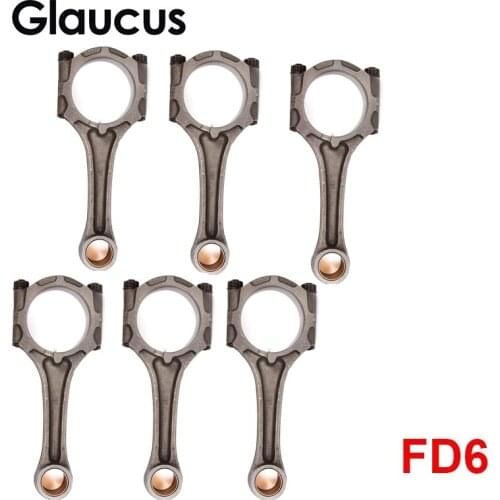 6pcs FD6 FD6T engine connecting rod conrod for NISSAN UD Cargo dump tank cma concor 6 ck86 truck CMA81 CMA86 5654cc